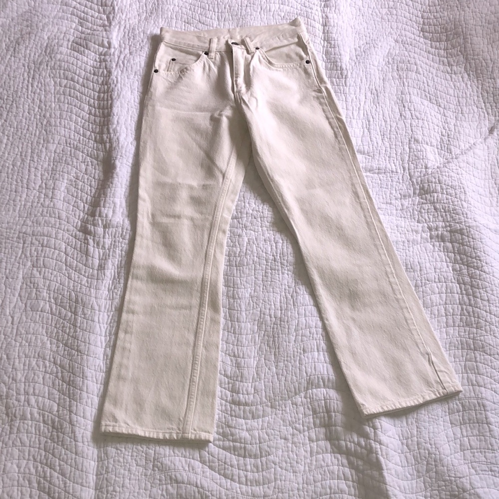 Levi’s orange tab 517 cream colored kick flare Jean size 24